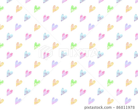 水彩柔和的心閃光圖案 86811978