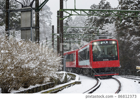 Snow Hakone Ohiradai [Winter 2022] Hakone Tozan Train 2000 86812373