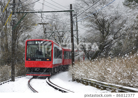 Snow Hakone Ohiradai [Winter 2022] Hakone Tozan Train 2000 86812377