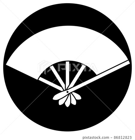 It is a family crest. It is called Ishimochi Folding Fan. It is a family crest. It is called Ishimochi Folding Fan. 86812823