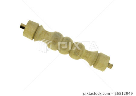 Beautiful wooden lathe isolated on white background. 86812949