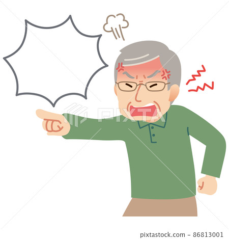 Elderly man angry and yelling - Stock Illustration [86813001] - PIXTA