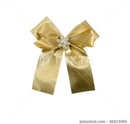 Golden bow isolated on white background 86813066