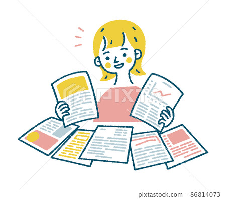 女性淺色矢量插圖比較材料 女性淺色矢量插圖比較材料 86814073