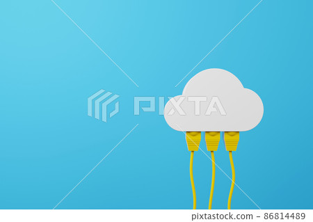 Cloud computing concept. Technology data center on cloud service. 3d rendering illustration 86814489