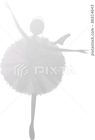 灰色剪影芭蕾舞女演員漸變 86814643