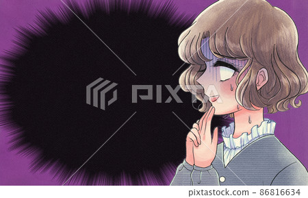 昭和女孩卡通畫,姐姐白眼出汗的旗幟 昭和女孩卡通畫,姐姐白眼出汗的旗幟 86816634