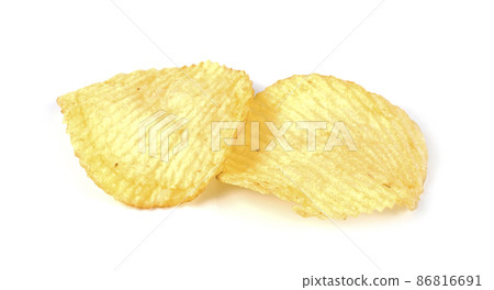 Potato chips isolated on white background Potato chips isolated on white background 86816691