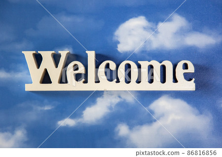Cut letter welcome sign empty 86816856