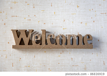 Cut letter welcome sign fabric Cut letter welcome sign fabric 86816919