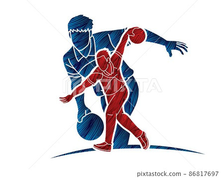 Bowling Sport Male Players Graphic Vector 86817697