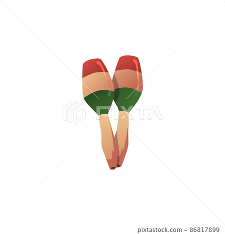 Maracas musical instrument for latin music, flat vector illustration isolated. Maracas musical instrument for latin music, flat vector illustration isolated. 86817899