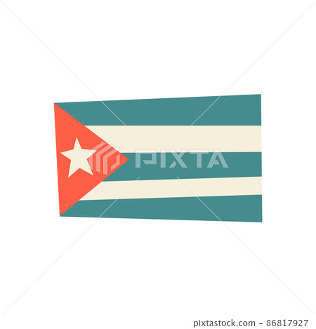 Cuba State flag emblem symbol of statehood, flat vector illustration isolated. 86817927
