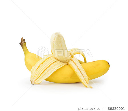 banana isolated on white background, clipping path, full depth of field 86820001