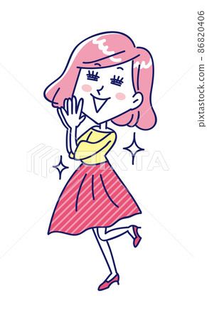 A young woman who is moved and joins hands A young woman who is moved and joins hands 86820406