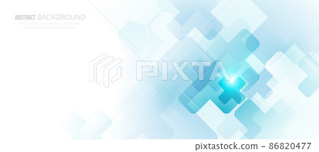 Abstract blue and white cross sing background. Healthcare concept background. Vector illustration 86820477