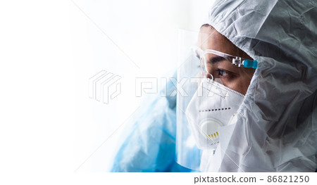 woman doctor in PPE (Personal Protective Equipment) for working in Covid19 ward and treatment woman doctor in PPE (Personal Protective Equipment) for working in Covid19 ward and treatment 86821250
