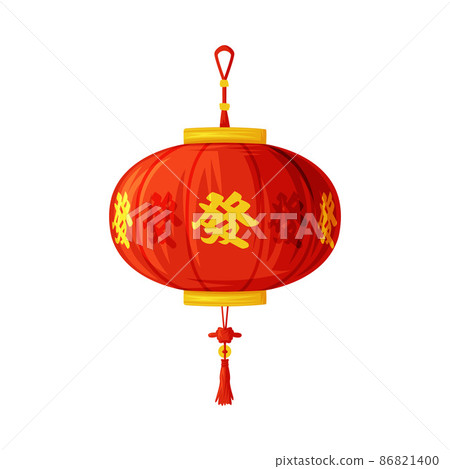 Red Paper Lantern with Tassel as China Object and Traditional Cultural Chinese Symbol Vector Illustration Red Paper Lantern with Tassel as China Object and Traditional Cultural Chinese Symbol Vector Illustration 86821400