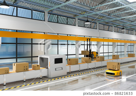 lifting robot working with transfering robot and working line with x-ray box in ware house or store house, logistic technology concept lifting robot working with transfering robot and working line with x-ray box in ware house or store house, logistic technology concept 86821633