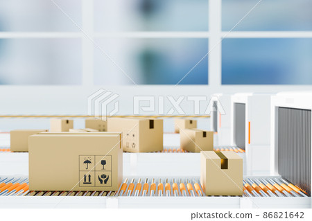 Logistics business x-ray to view inside box of parcel delivery in logistics business 86821642