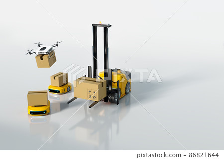 Logistics carrier and transportation in warehouse and delivery Logistics carrier and transportation in warehouse and delivery 86821644