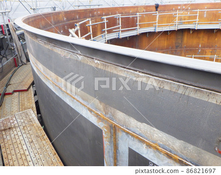 Wood chip silo under construction Wood chip silo under construction 86821697