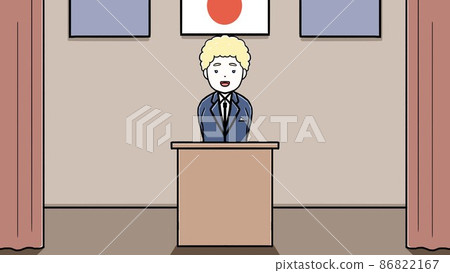 一個西裝革履的人在台上說話（女3） 86822167