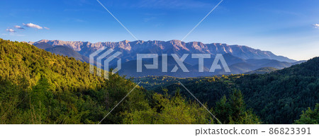 Summer landscape in La Cerdanya, Pyrenees mountain , Catalonia, Spain. 86823391