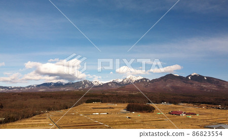 Scenery overlooking the Yatsugatake mountain range Scenery overlooking the Yatsugatake mountain range 86823554