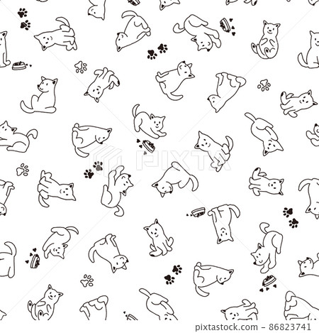 可愛的狗無縫模式， 86823741