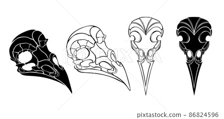 Silhouette bird skulls Silhouette bird skulls 86824596