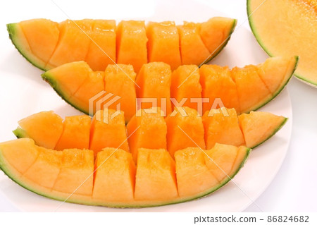 瓜切截面列儂品種甜點明亮背景 86824682
