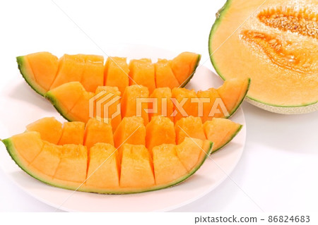 瓜切截面列儂品種甜點明亮背景 86824683