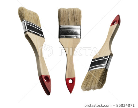 Paint brush in different angles on a white background Paint brush in different angles on a white background 86824871