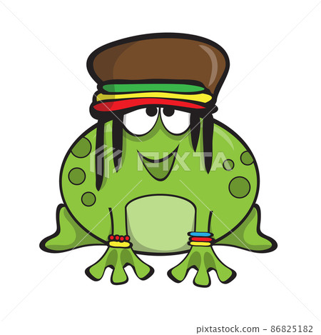 Funny jamaican rasta frog, cartoon isolated on white background Funny jamaican rasta frog, cartoon isolated on white background 86825182