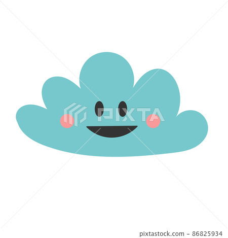 Cute hand drawn print with happy smiling cloud. Simple vector illustration. 86825934