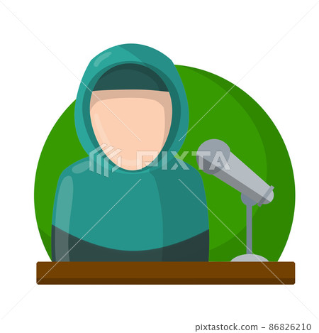 Arab female politician speech on podium with microphone. 86826210
