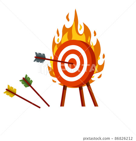 Target for arrows. Red and white fire aim. Business concept several attempts. Target for arrows. Red and white fire aim. Business concept several attempts. 86826212
