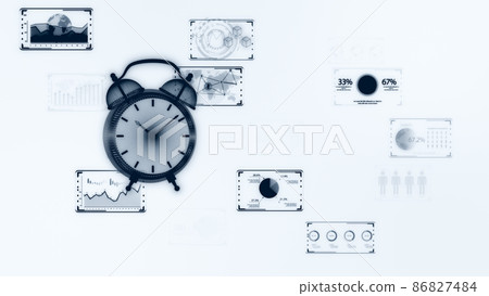 Image of improving work efficiency Concept that expresses the relationship between time and business Improve work efficiency with DX Image of improving work efficiency Concept that expresses the relationship between time and business Improve work efficiency with DX 86827484