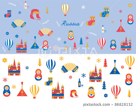 Russian parts illustration (matryoshka, balloon, balalaika, accordion) Russian parts illustration (matryoshka, balloon, balalaika, accordion) 86828132