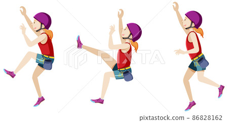 Set of girl in climbing position 86828162