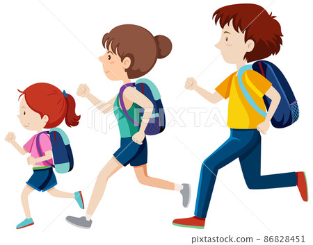 Set of different people in running position Set of different people in running position 86828451