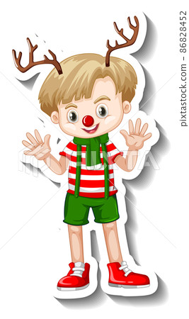 A boy in Christmas costumes 86828452