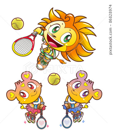 Lion, character, tennis, two Lion, character, tennis, two 86828974