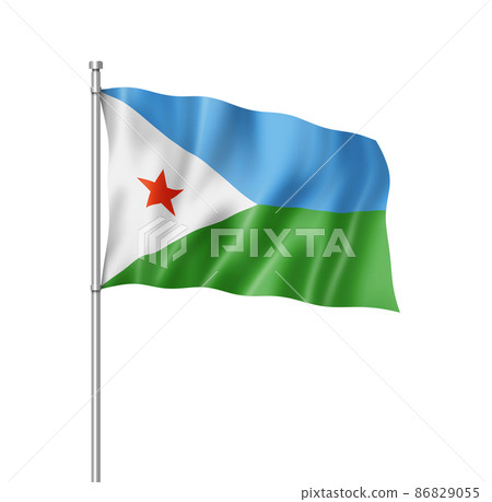 Djibouti flag isolated on white Djibouti flag isolated on white 86829055