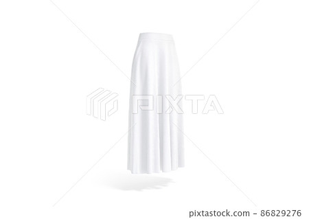 Blank white women maxi skirt mock up, side view Blank white women maxi skirt mock up, side view 86829276
