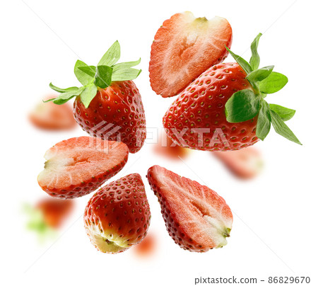 Strawberry berry levitating on a white background 86829670