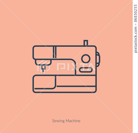 Tailor single line sewing machine icon for tailoring, line style design, vector illustration. Tailor single line sewing machine icon for tailoring, line style design, vector illustration. 86830255