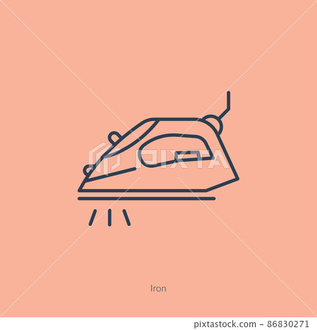 Tailor single line flatiron icon, seamstress tool for ironing fabric, line style design, vector illustration. Tailor single line flatiron icon, seamstress tool for ironing fabric, line style design, vector illustration. 86830271