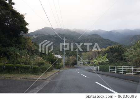 Driving scenery at Yakushima 86830399